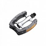 Педали Wellgo C098 ось Cr-Mo с пласт. ободом с отраж. с резин. накладк. серебр.-черные 6-14198