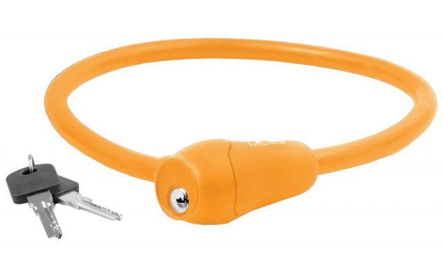 Велозамок M-WAWE 12х600мм автом. СИЛИКОНОВЫЙ ОРАНЖЕВЫЙ 5-231047
