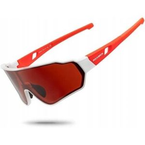 Очки поляризационные Rockbros, оправа: красно-белая