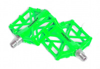 Педали HORST 00-170819 алюм. H32 широкие литые с шипами. 92*95*15мм, 388 г зеленые NEW