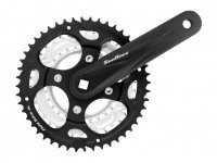 Шатуны SunRace FCM300 под квадрат,под ось 129мм,170мм алюм./,зв.48/38/28 сталь,линия цепи 50м,7-8ск.