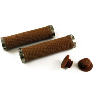 Грипсы CLARKS CL0201, 130 мм, с 2 фиксаторами, коричнево-серые Грипсы CLARKS CL0201, 130 мм, с 2 фиксаторами, коричнево-серые