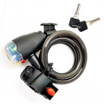 Велозамок GK-101.554 12*1000 мм встроенный фонарик