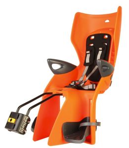 Детское велокресло BELLELLI Summer B-Fix RELAX на подседельный штырь, изм. угла накл., оранж. с черным