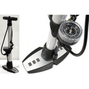 Насос ZF-0804A, напольный., манометр,Т-ручка, высокого давления, авто/вело переходник, серебрист.