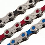 Цепь 9ск. KMC X9 VIVID(1/2"х11/128"x116L)MissingLink/Silver/Red