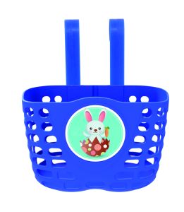 Корзина 00-170520 детская 22х14х15см пласт. универс. крепл. на руль 2-мя ремешками, синяя КРОЛИК