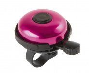 Звонок алюминиевый/пластик D=53мм черно-розовый (на блистере) M-WAVE