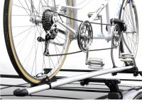 Peruzzo Автобагажник на крышу ROMA TANDEM, алюминий, для 1 в-да "тандем" весом до 15 кг, с рамой D:27-70 (70х90 мм), шириной колеса до 55мм, замок с ключом, на дуги до 70 мм, цвет: серое защитное покрытие, упаковка-картонная коробка