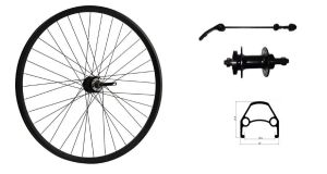 Колесо заднее 20 алюминиевая втулка WZ-A208RD, дисковая, под трещотку 6/7 ск.