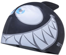 Шапочка для плавания Атеми, силикон (дет.), рыбка-, черн., FC202