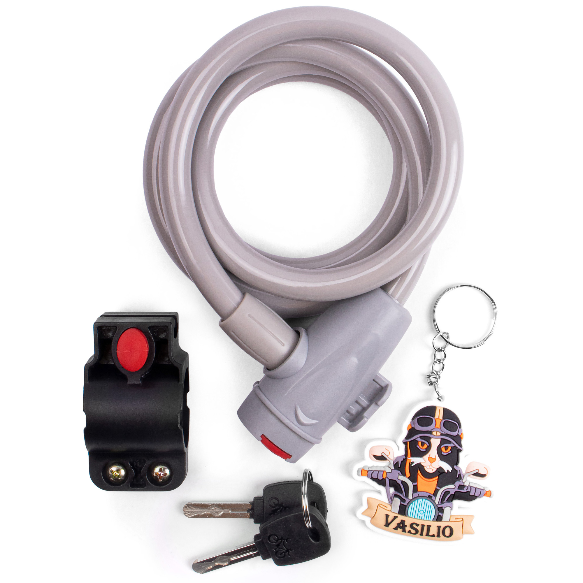 Велозамок с брелоком 12*1200мм, VINCA SPORT, VS 561 Vasilio