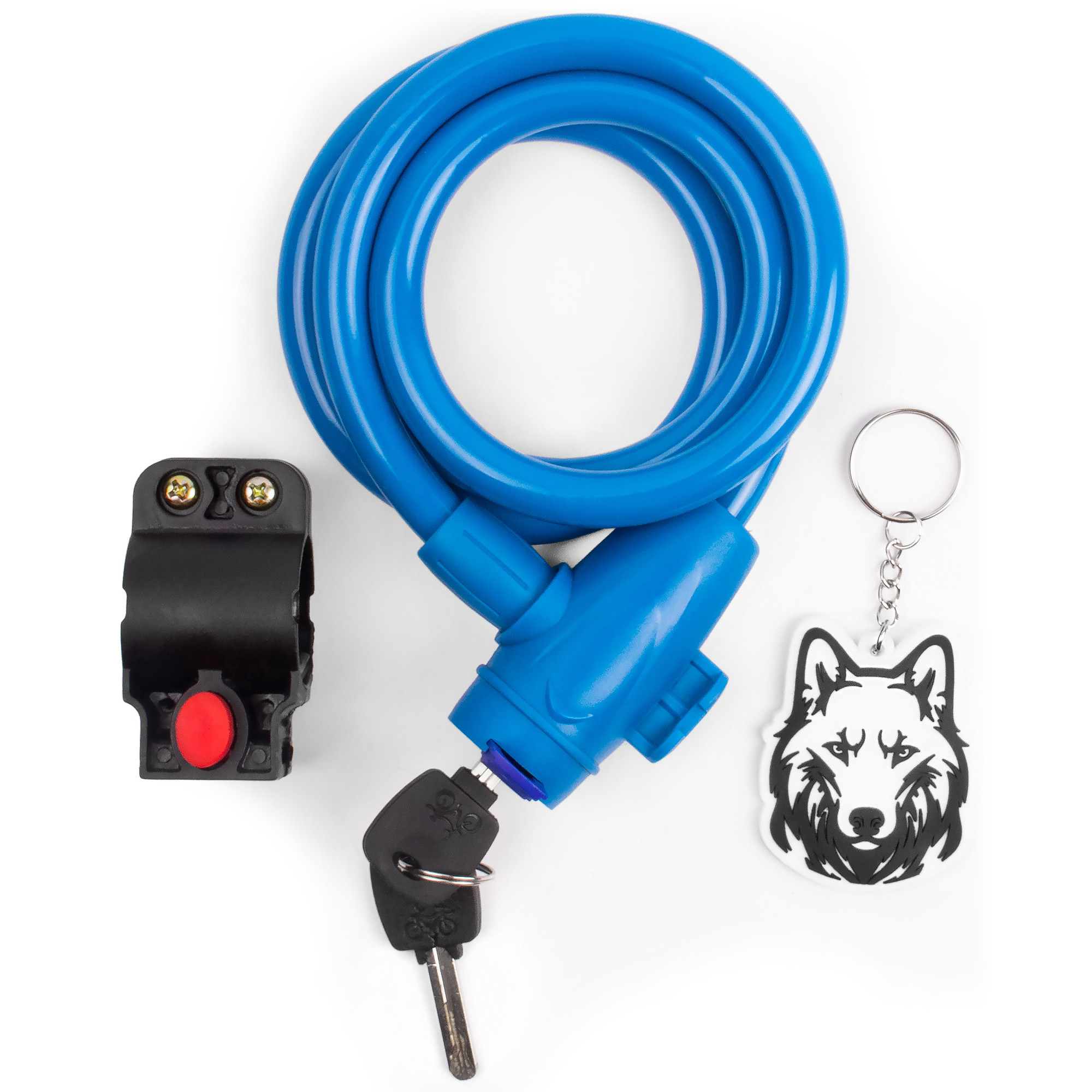 Велозамок с брелоком 12*1200мм, VINCA SPORT, VS 561 Wolf