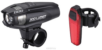 Фонарь BBB 2015 lightset ComboStrike 300 lumen LED black + rear Signal led BLS-73